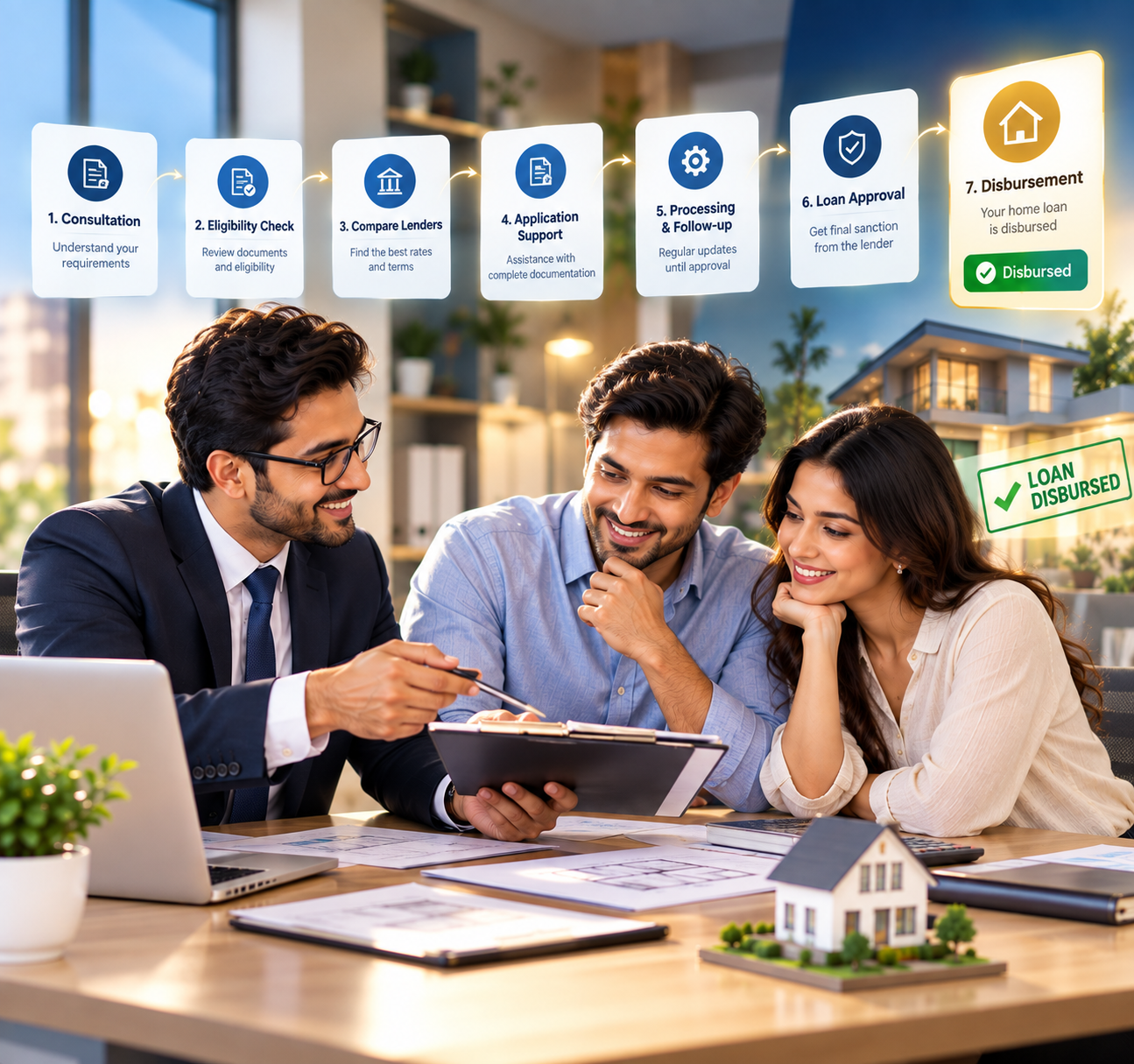Advisor reviewing loan documents with a client